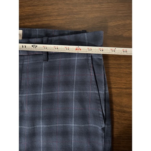 Penguin by Munsingwear Blue Plaid Chino Pants Straight Fit Stretch Mens 33x30 - Picture 9 of 14